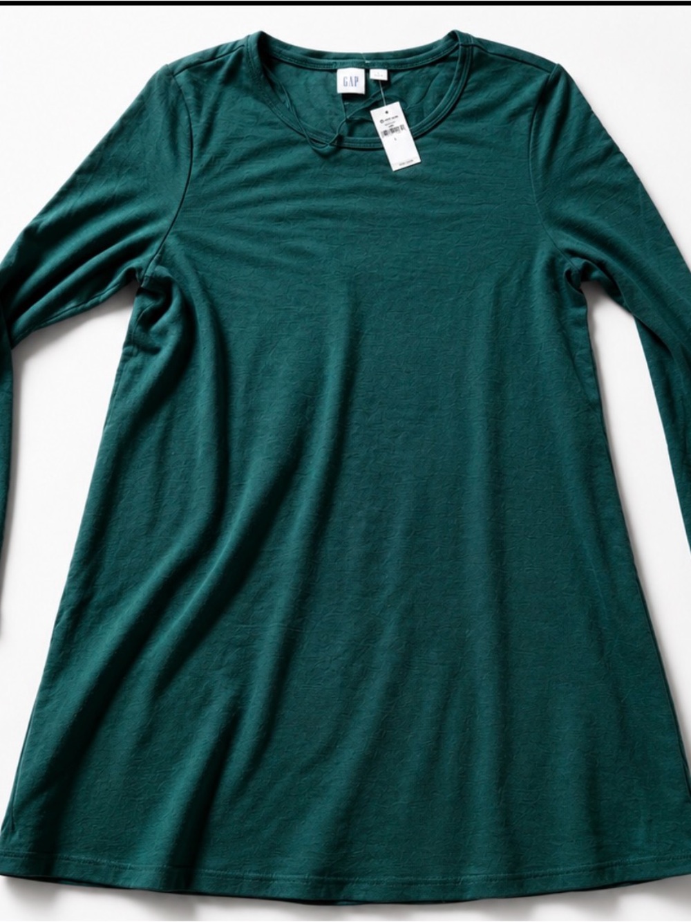 GAP Women’s Long Sleeve Crew Neck Top - Teal Green